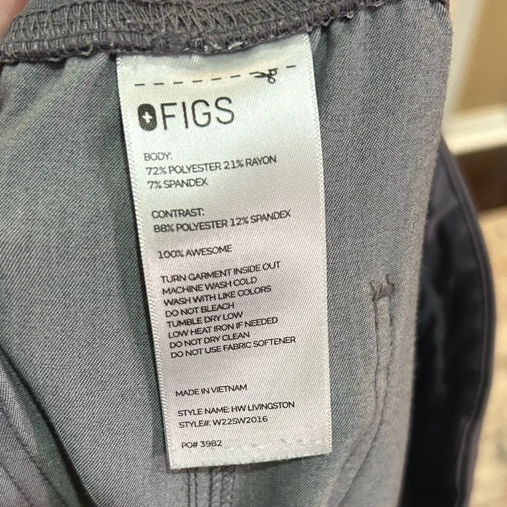 Figs Technical Collection Gray with Teal Drawstrings XL